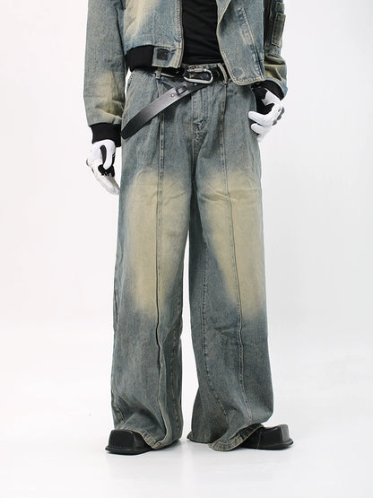 Washed Wide Leg Denim Jeans WN18704