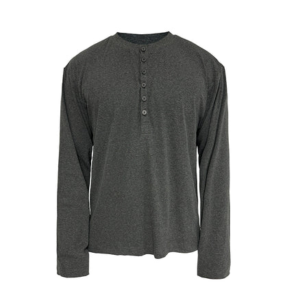 Henley Collar Long Sleeve T-shirt WN8592