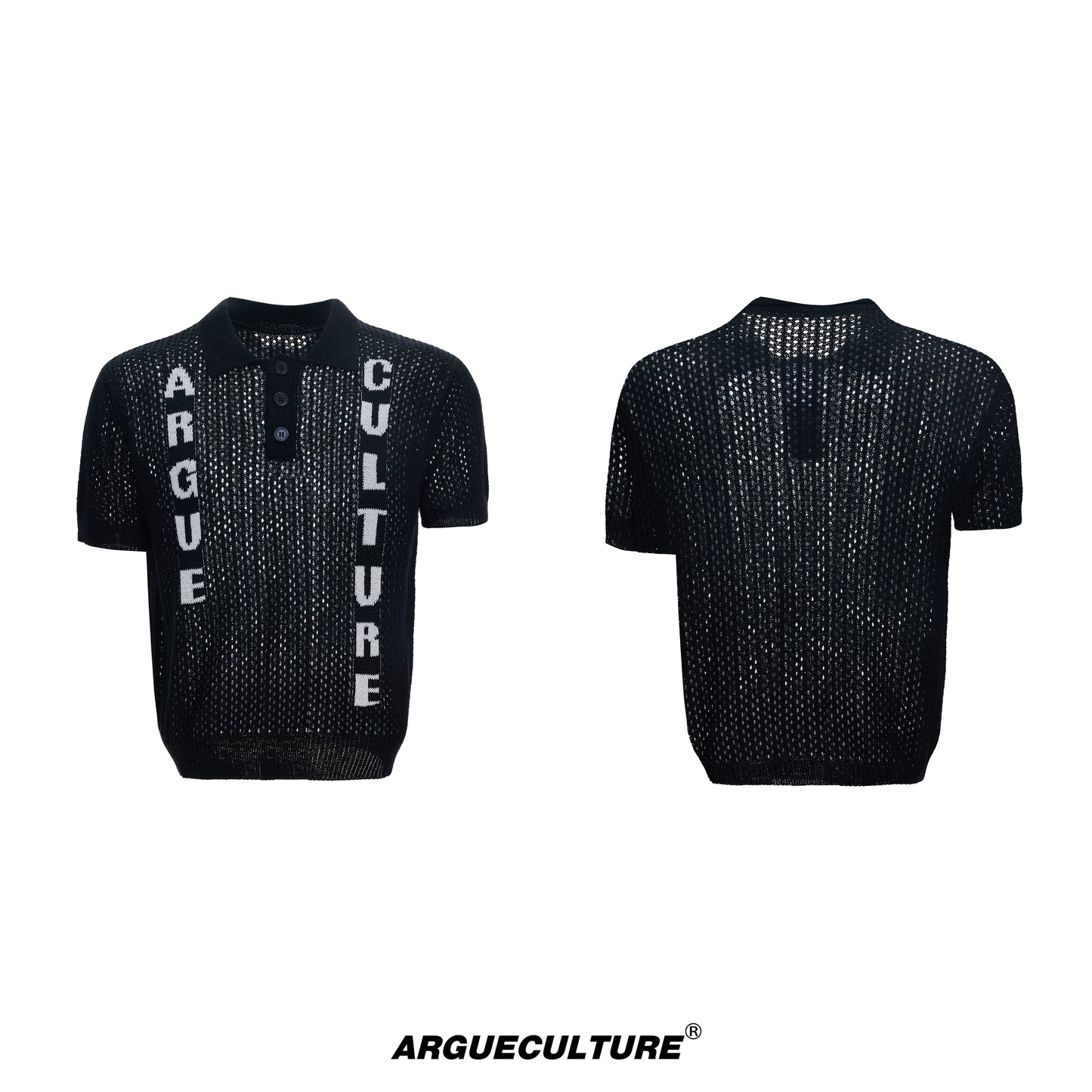 Cutout Jacquard Knit Polo Shirt WN20665