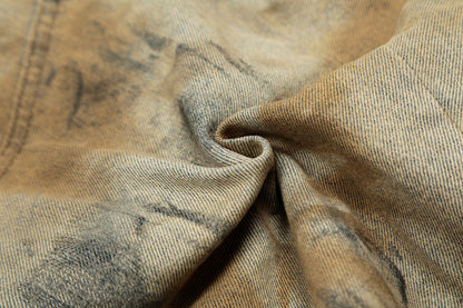 Washed Wide Leg Half Denim Jeans WN14098