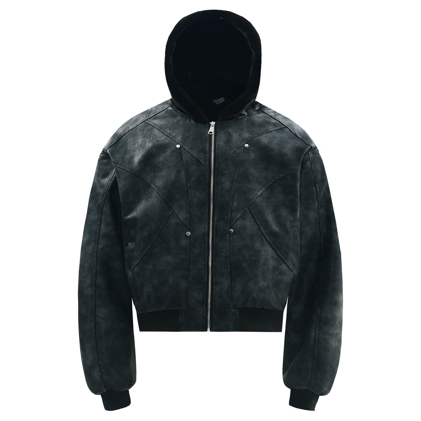 Fur Plush Hooded Suede Zipper Jacket WN22176