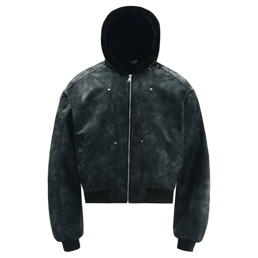 Fur Plush Hooded Suede Zipper Jacket WN22176