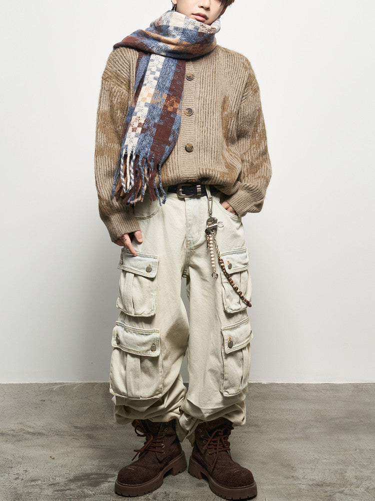 Tie-Dye Button Oversize Knit Cardigan WN22946