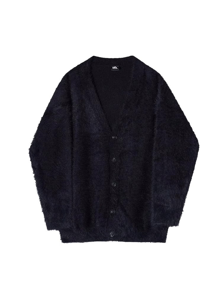 V-neck Oversize Furry Knit Cardigan WN6748