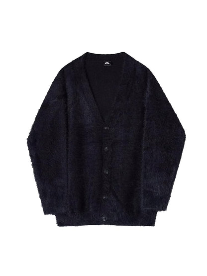V-neck Oversize Furry Knit Cardigan WN6748