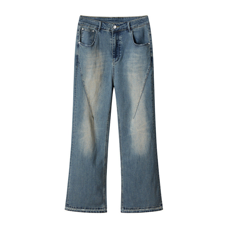 Washed Damage Flare Denim Jeans WN6415