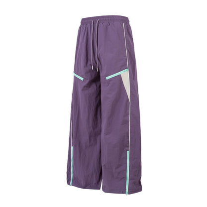 Patchwork Zipper Outdoor Straight Pants WN26926