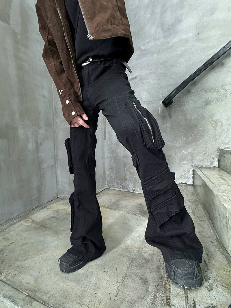 Multi-Pocket Flare Cargo Pants WN21170