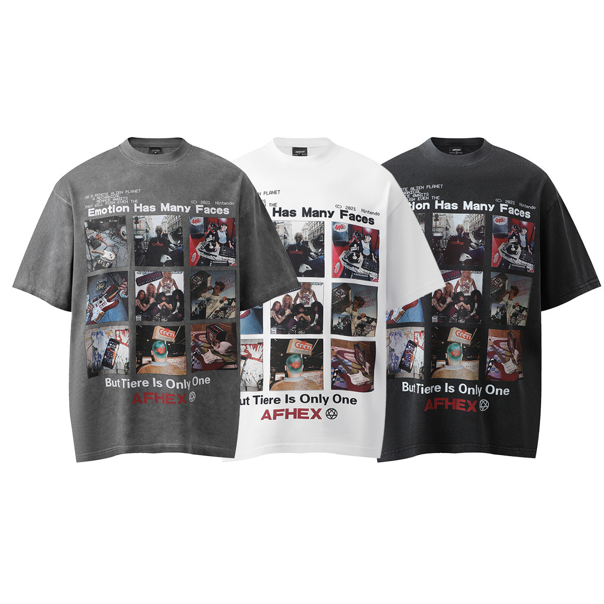 Graphic Print Washed Oversize Short Sleeve T-Shirt WN25654