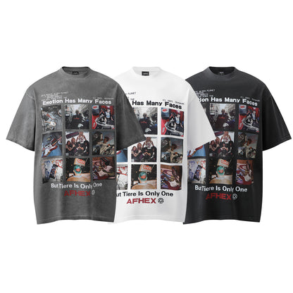 Graphic Print Washed Oversize Short Sleeve T-Shirt WN25654
