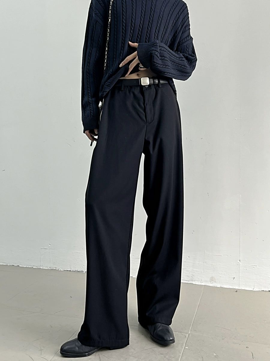 Double-Zipper High-Waist Straight-Leg Trousers WN11654