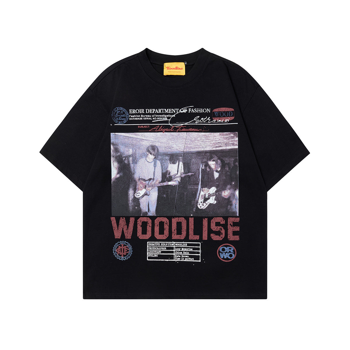 Band Print Oversize Short Sleeve T-Shirt WN26073
