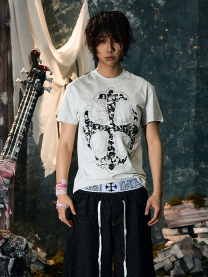 Cross Portrait Design Short Sleeve T-Shirt WN15865