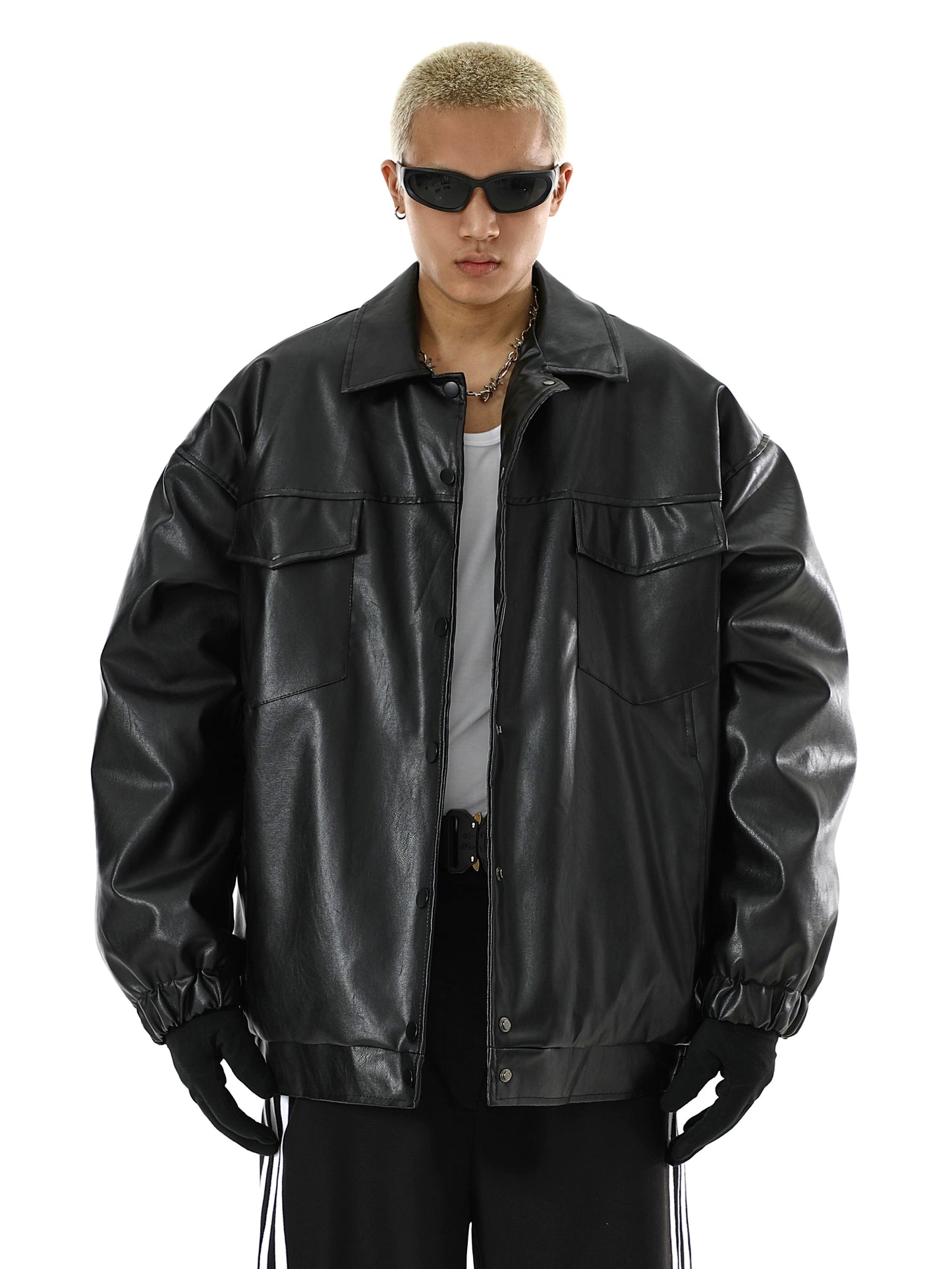 Oversize PU Leather Jacket WN5717