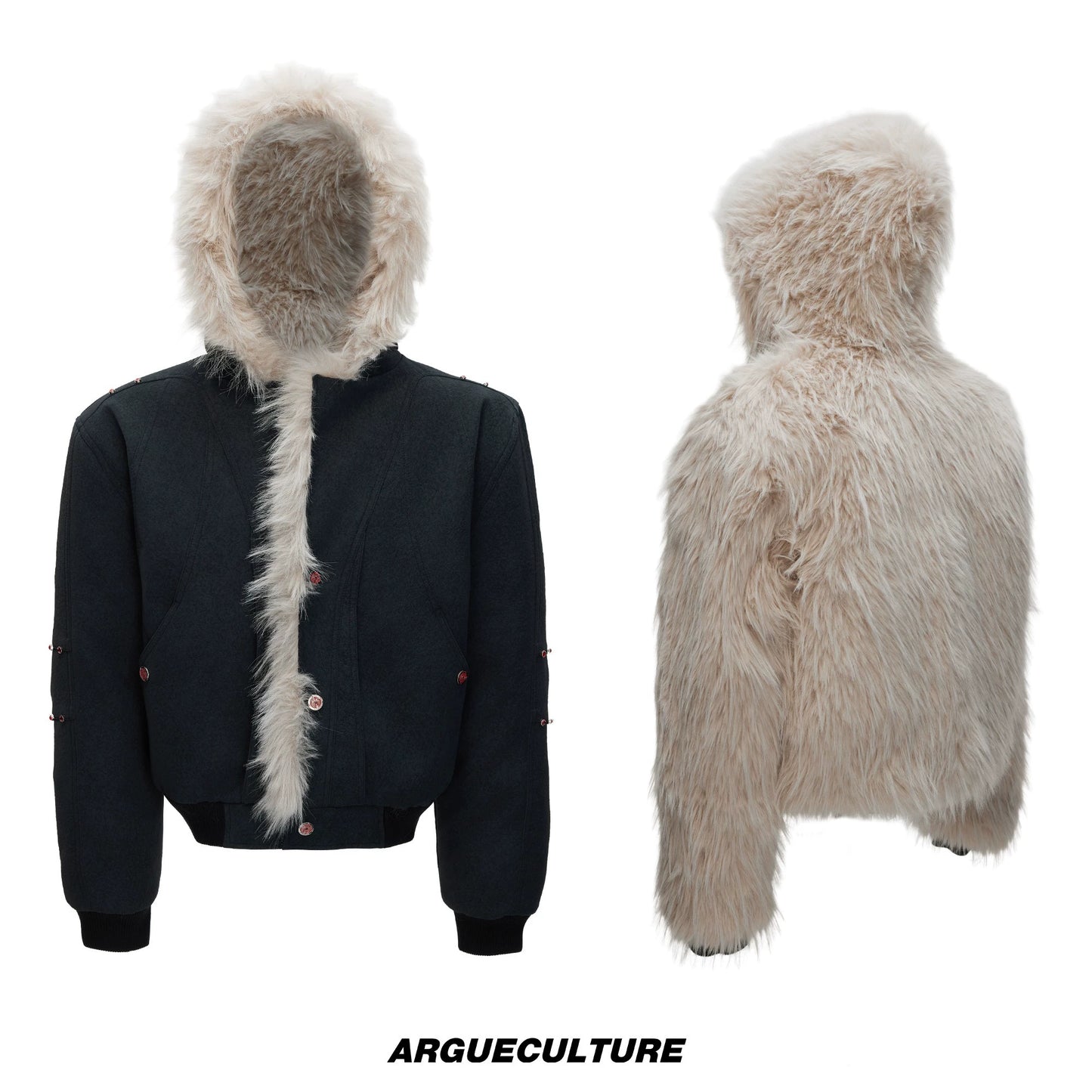 Hooded Fake Fur Collar Heavyweight Puffer Jacket WN22621