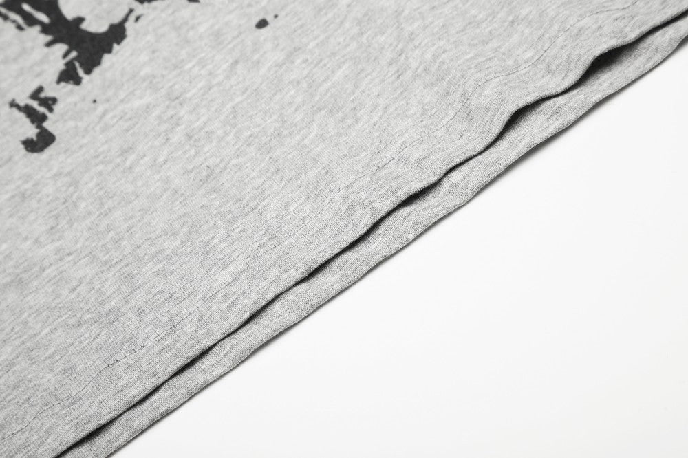 Graphic Print Notched Neck Long Sleeve T-Shirt WN28076
