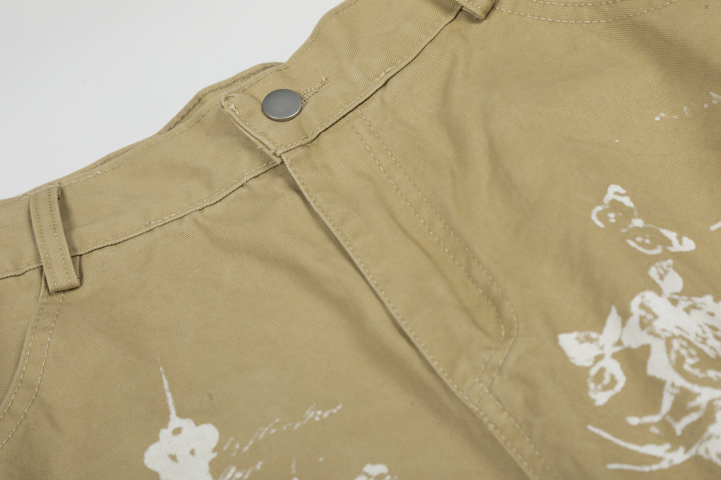 Washed Wide Leg Cargo Half Pants WN25647