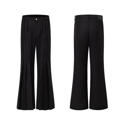 Pleats Design Extended Length Flare Trousers WN20338
