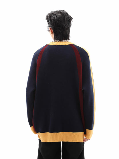 Colorblock Jacquard Knit Sweater WN10341