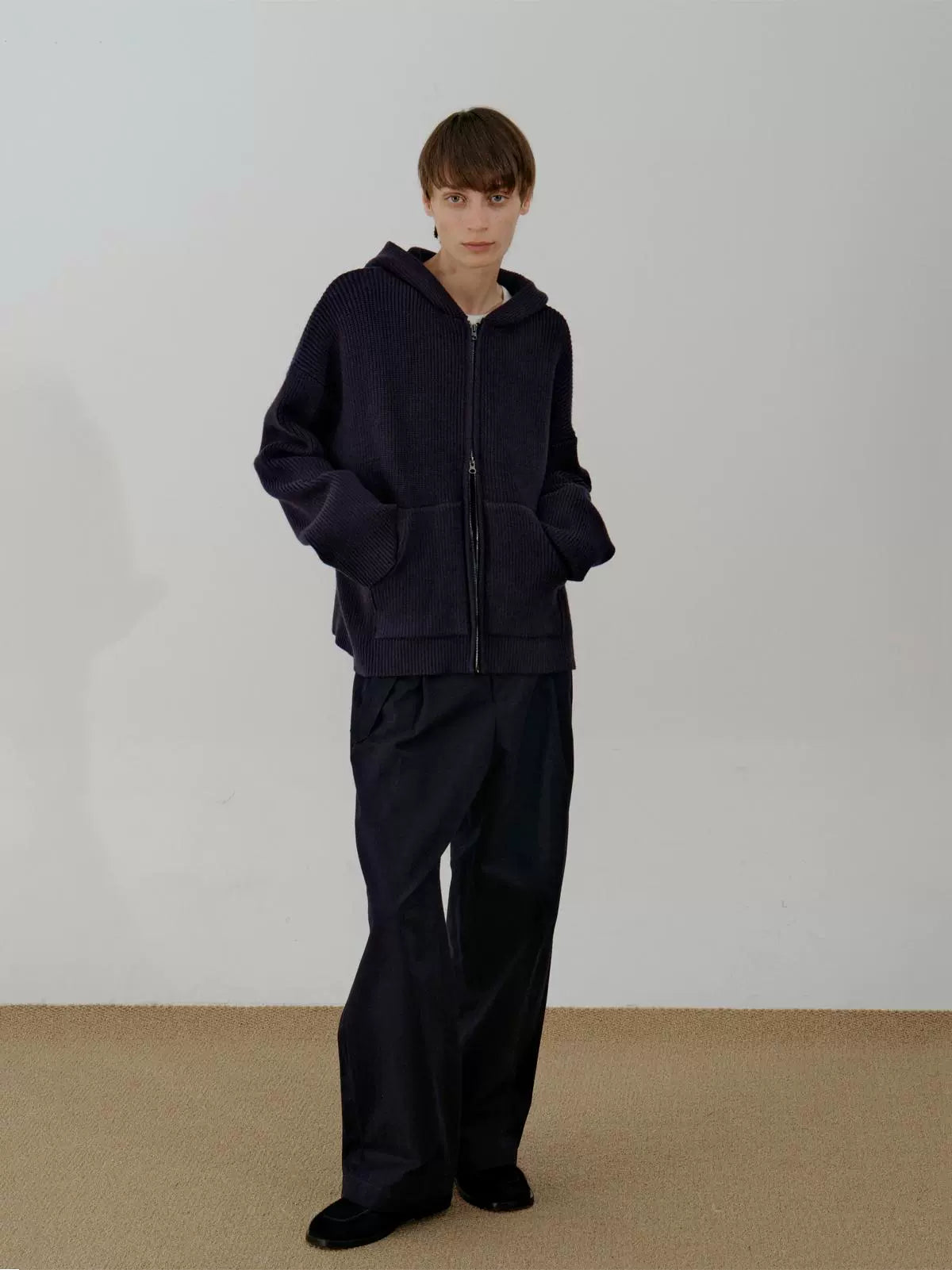 Zipper Knit Hoodie WN21560