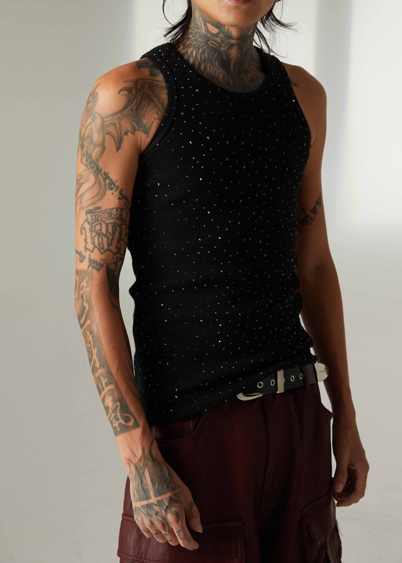 Studs Rhinestone Tank Top WN25551