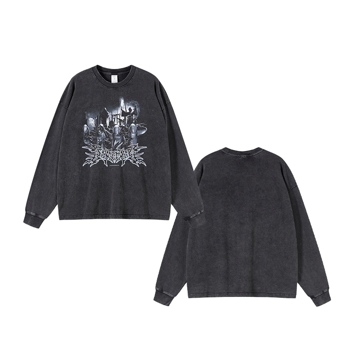 Digital Direct Print Oversize Long Sleeve T-Shirt WN9997