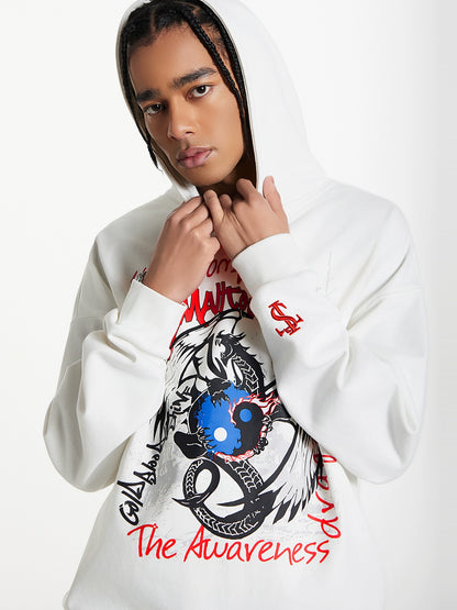 Dragon Graphic Print Pullover Hoodie WN11952