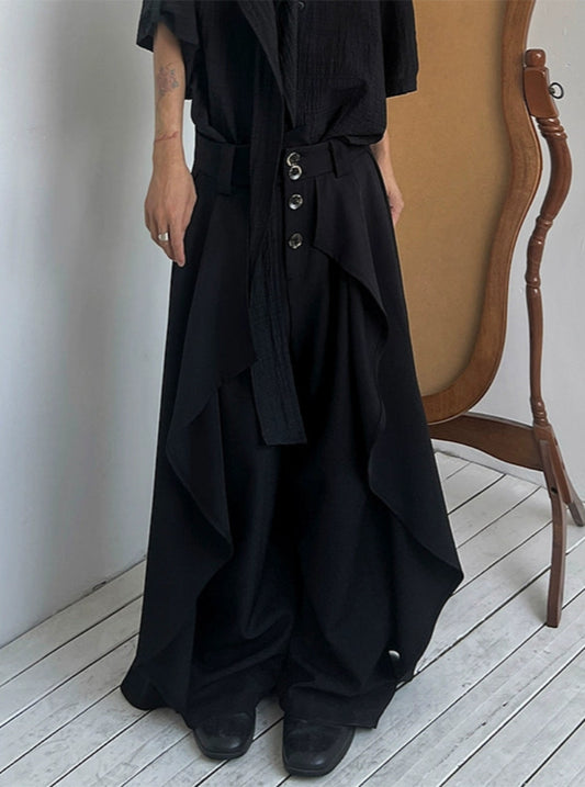 Irregular Cut Wide Leg Trousers WN19995