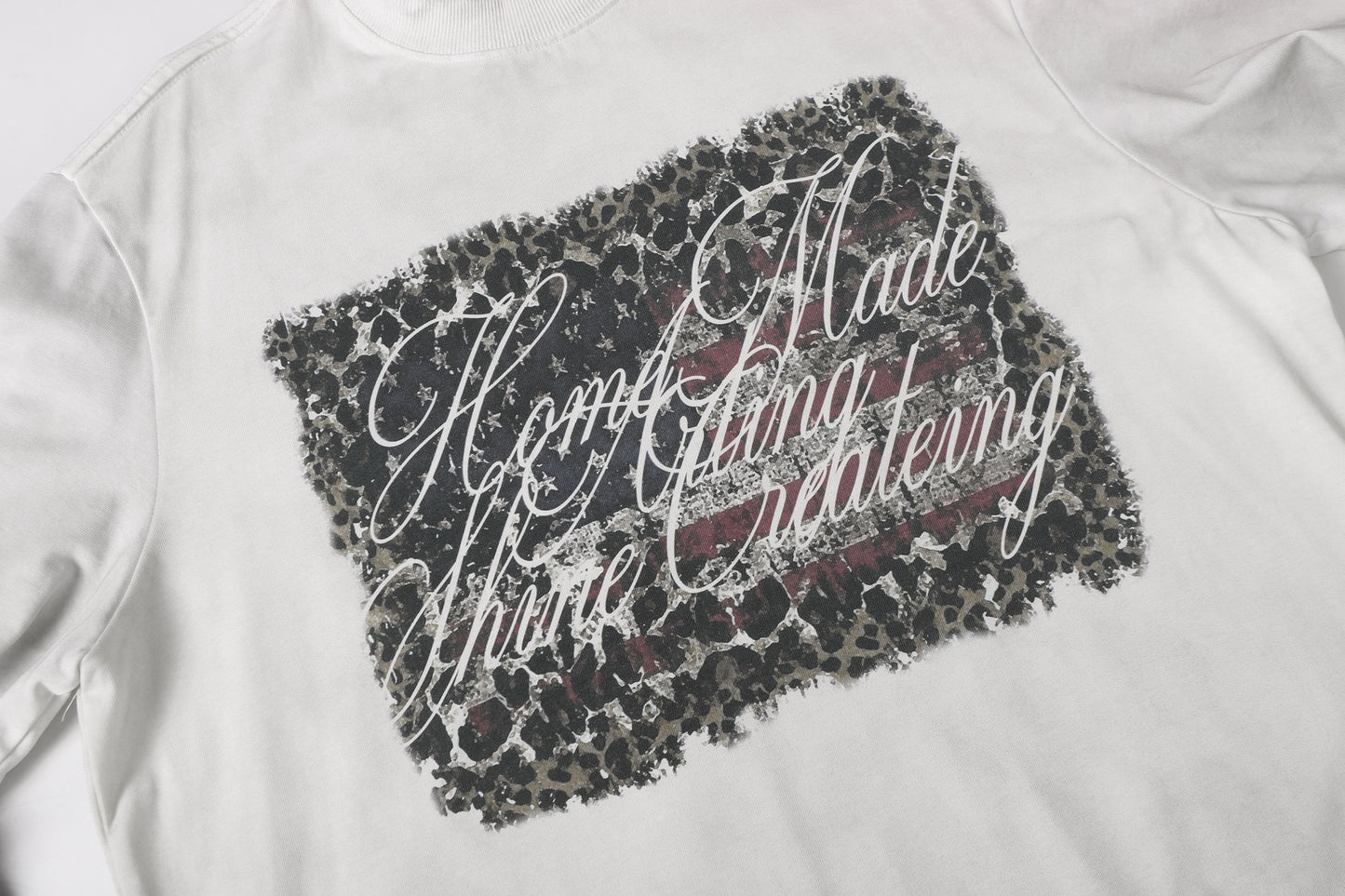 Fake Layered Camo Letter Print Washed Long Sleeve T-Shirt WN25609
