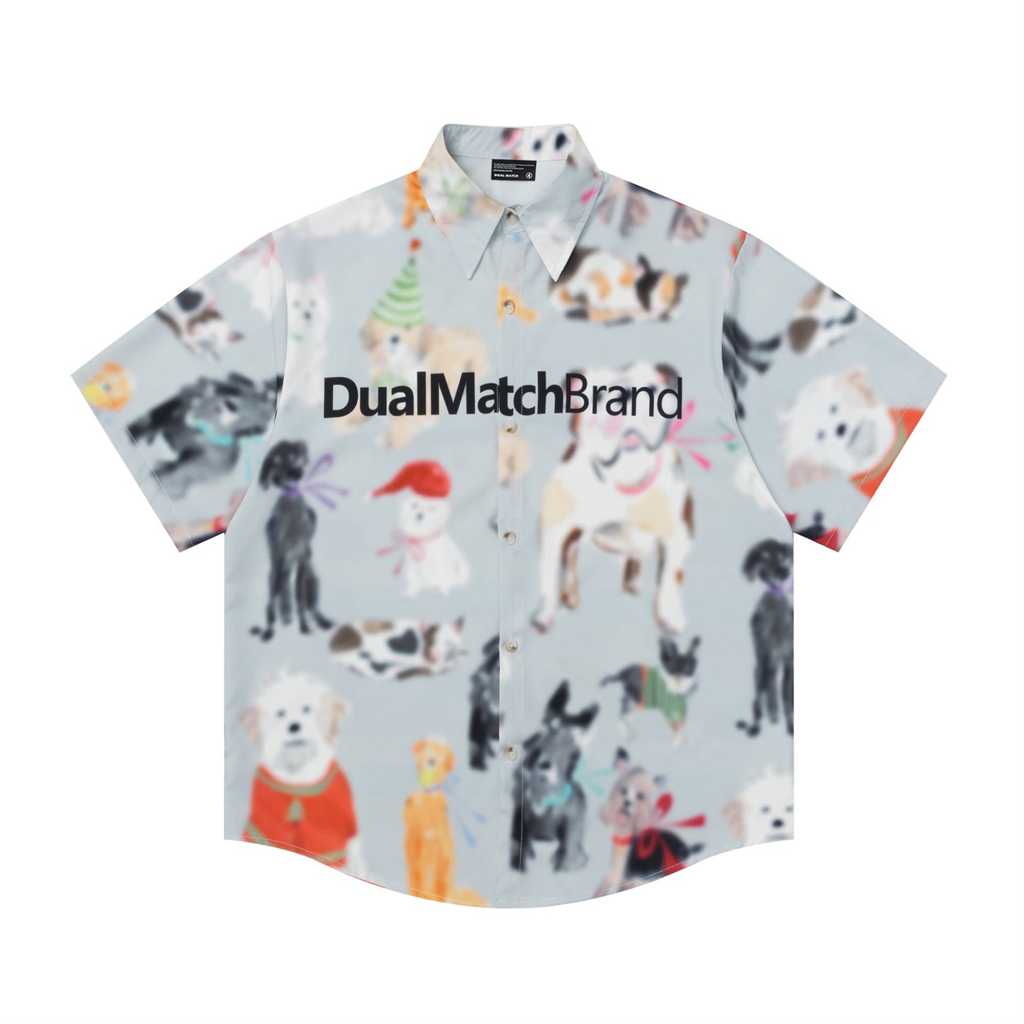 Dog All-Over Print Oversize Short Sleeve Shirt WN26858