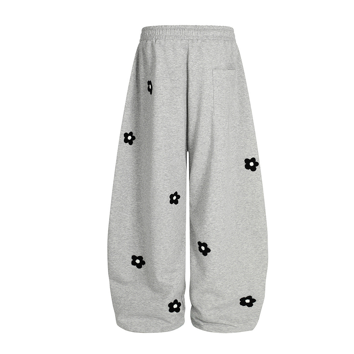 Flower Print Drawstring Wide Leg Sweatpants WN25427