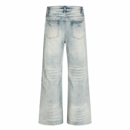 Washed Whiskers Flare Denim Jeans WN25832