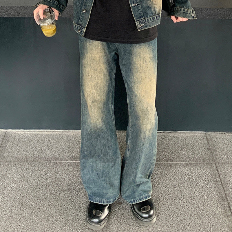 Washed Denim Jacket & Wide Leg Denim Jeans Setup WN24873