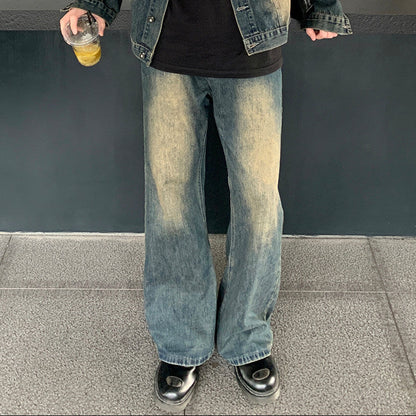 Washed Denim Jacket & Wide Leg Denim Jeans Setup WN24873