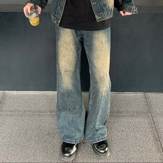 Washed Denim Jacket & Wide Leg Denim Jeans Setup WN24873