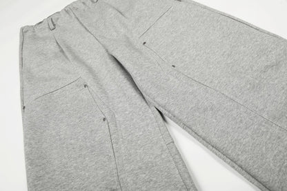 Deconstruction Irregular Curved Seam Wide Leg Sweatpants WN25834