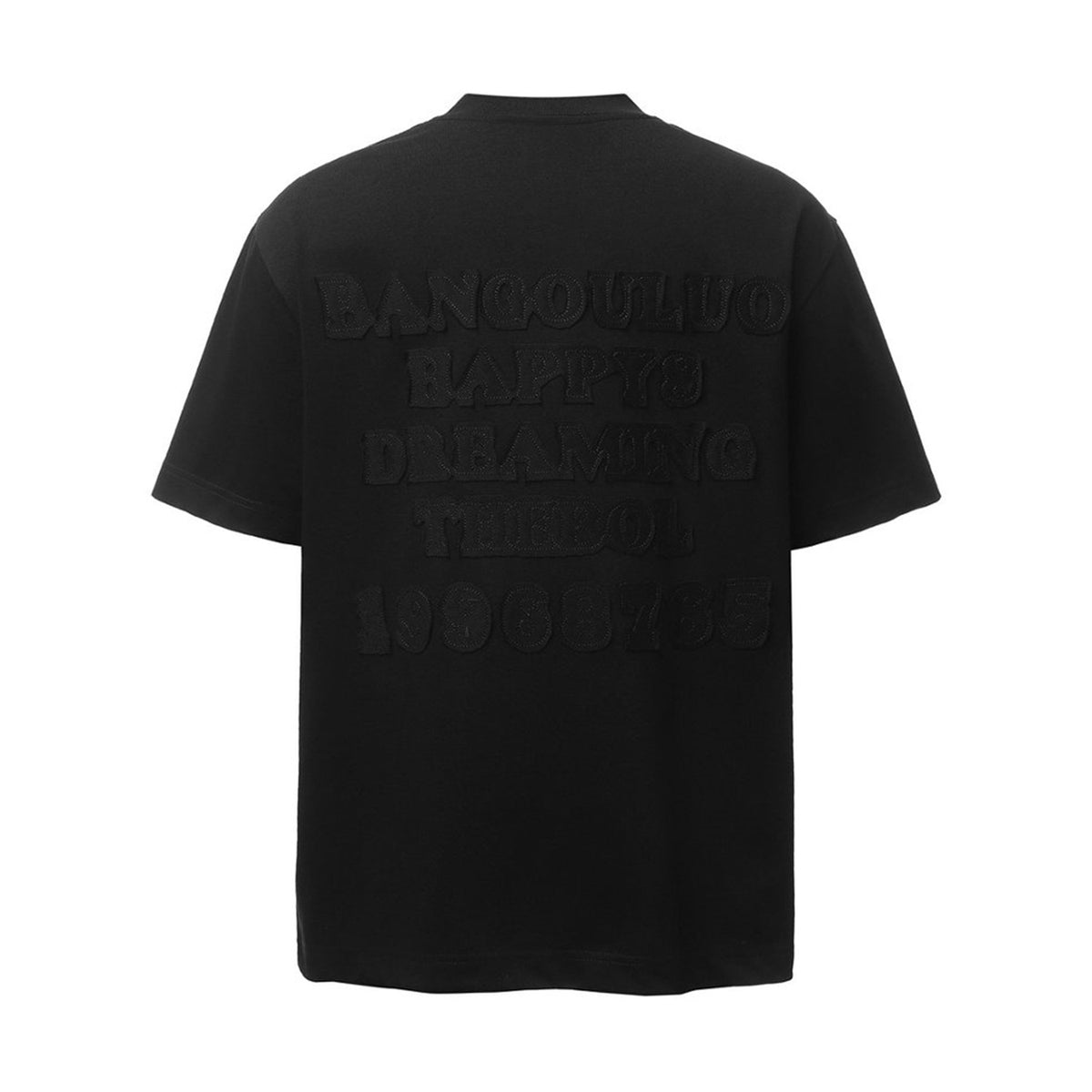 Letter Applique Embroidery Oversize Short Sleeve T-Shirt WN26856