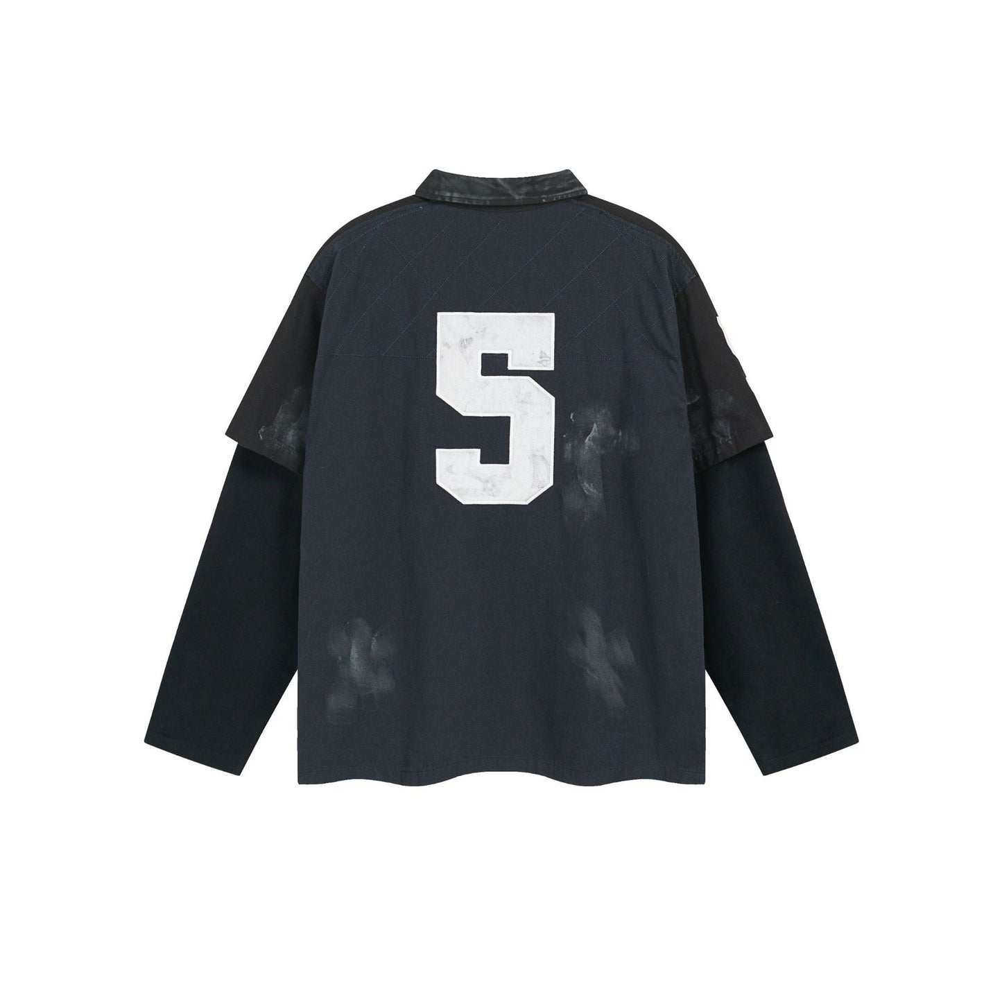 Dirty Washed Fake Layered Long Sleeve T-Shirt WN25805