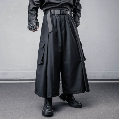 Multi-Pocket Cropped Wide Leg Pants WN22536