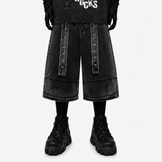 Denim Workwear Wide Leg Half Pants WN27941
