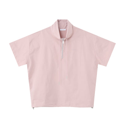Half Zip Short Sleeve T-Shirt & Half Pants Setup WN24901