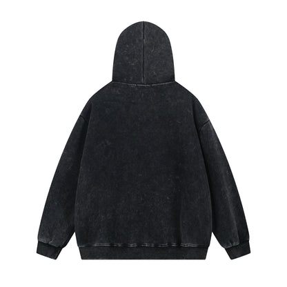 Washed Letter Print Oversize Hoodie WN11533