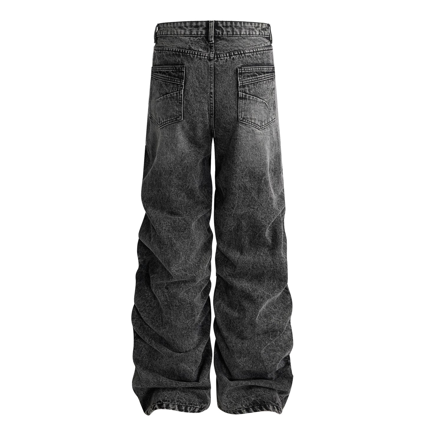 Washed Whisker Wide Leg Denim Jeans WN25481