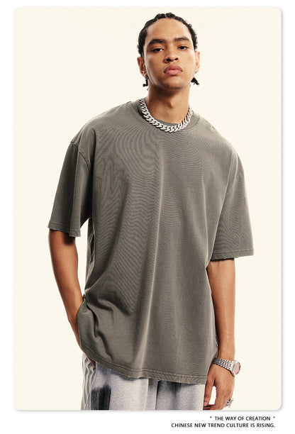 Damage Wash Round Neck Short Sleeve T-Shirt WN6060