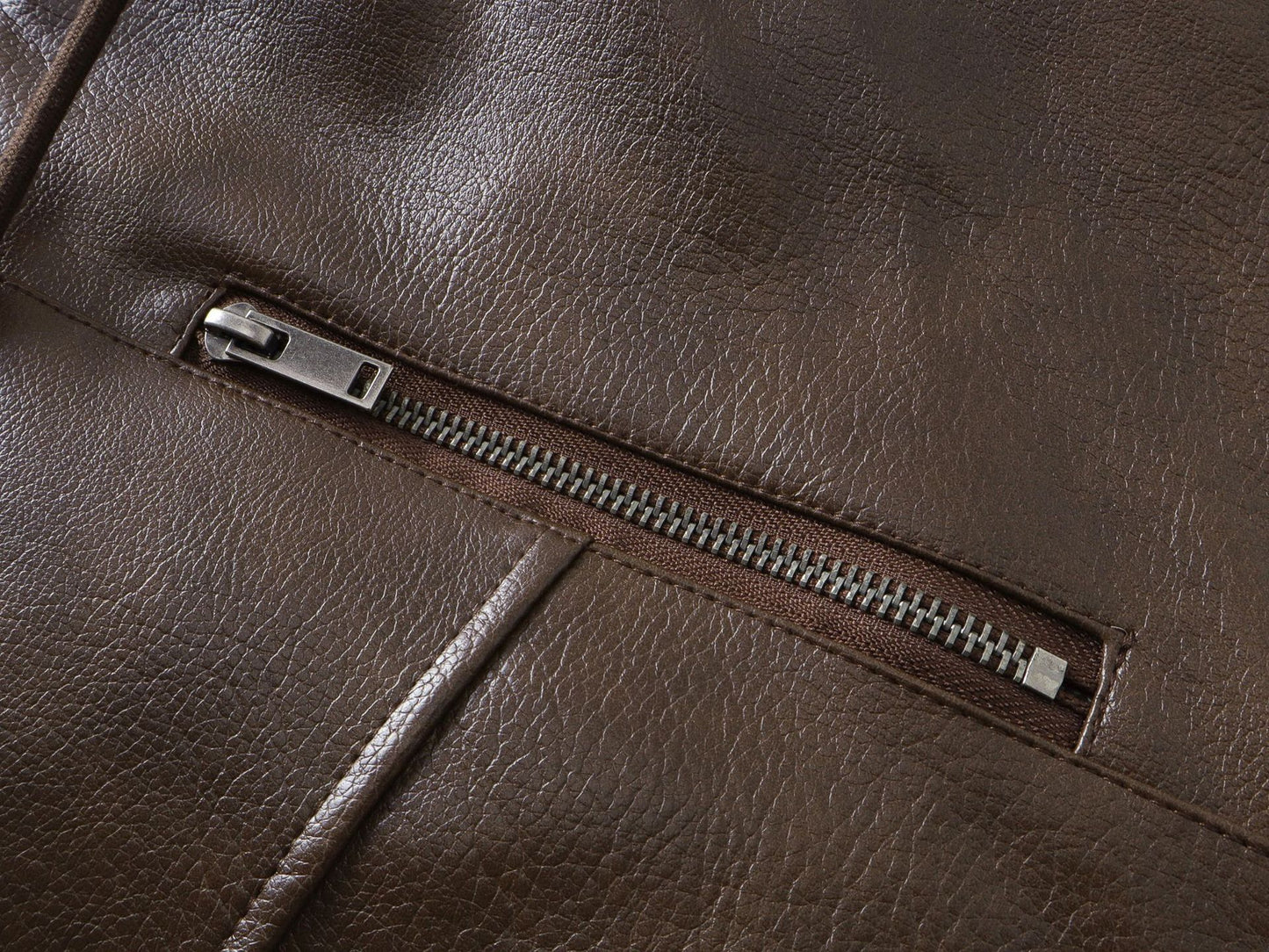 Hooded Fake Fur Lining Zip-Up PU Leather Jacket WN23081