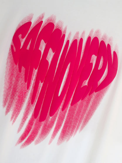 Heart Print Oversize Short Sleeve T-Shirt WN16809