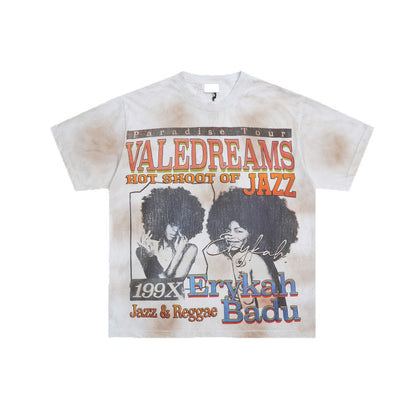 Portrait Letter Print Short Sleeve T-Shirt WN26423