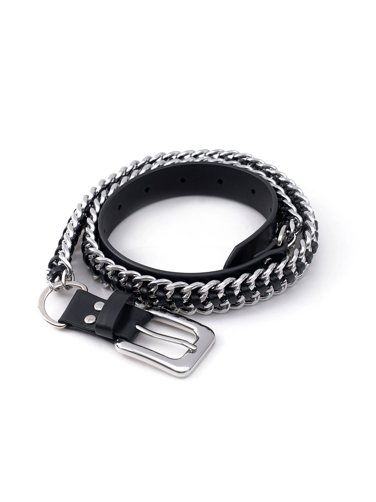 Metal Chain PU Leather Belt WN20946