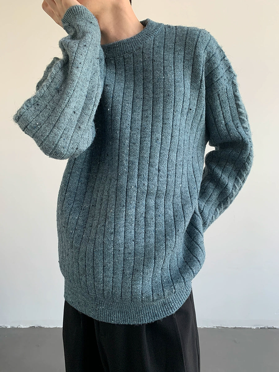 Oversize Crewneck Heavyweight Knit Sweater WN9673