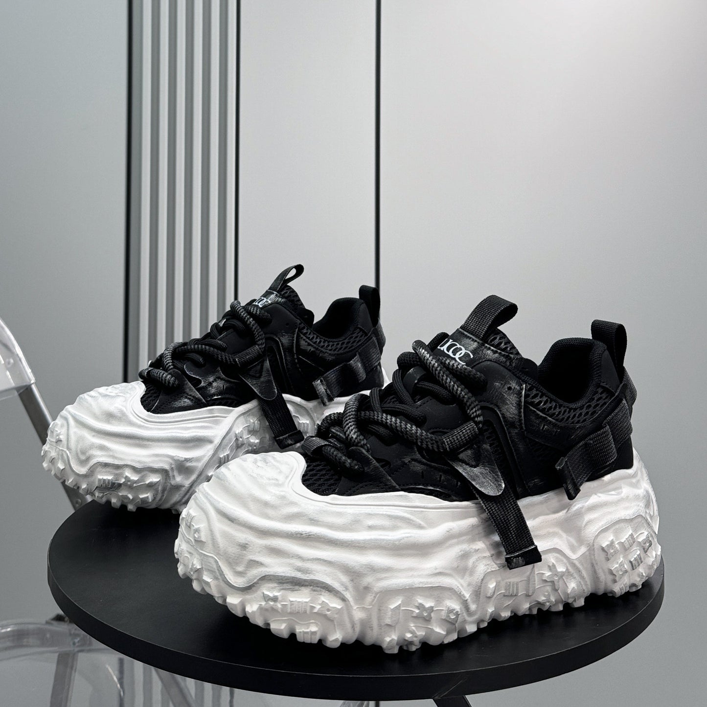 Strap Mesh Platform Chunky Sole Sneakers WN24656